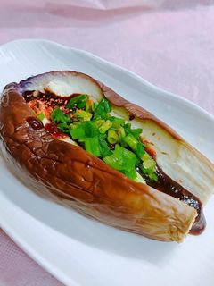 超簡単!丸ごと茄子焼き 甘味噌ねぎ-レシピのメイン写真