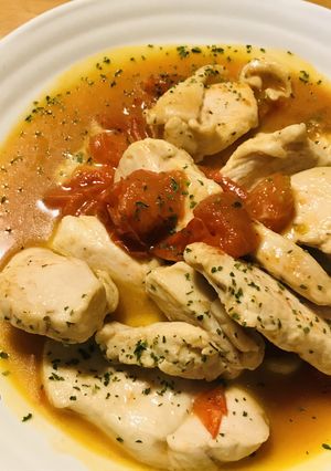 鶏肉とプチトマトのはちみつ＆レモン炒め-レシピのメイン写真