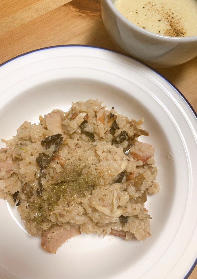 残りご飯で☆簡単美味しいきのこリゾット風-レシピのメイン写真