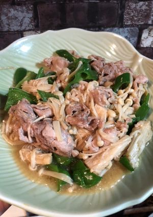 エノキと豚肉ピーマンの鶏ガラかつおだし-レシピのメイン写真