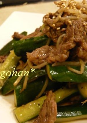 シャキシャキ♪キュウリと牛肉の甘ダレ炒め-レシピのメイン写真