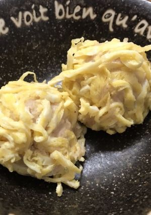 市販の鶏団子で菊花蒸し-レシピのメイン写真