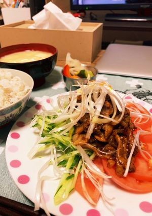 豚バラ肉の細切り柚味噌炒め-レシピのメイン写真