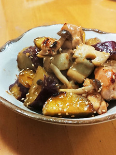 鶏ももとさつま芋レンコンの炒め煮-レシピのメイン写真