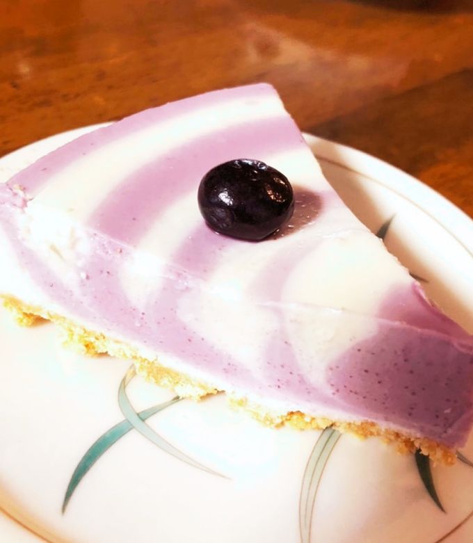 縞々模様のブルーベリーレアチーズケーキ by あさぎ＋ 【クックパッド