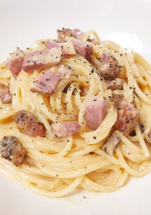 鴨ローストのカルボナーラ-レシピのメイン写真