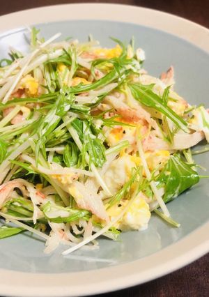 水菜とカニカマのミモザサラダ-レシピのメイン写真