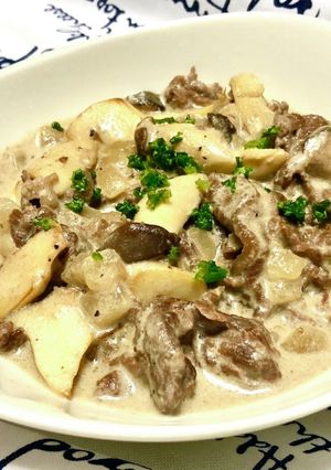 牛肉とエリンギのクリーム煮♡牛乳で-レシピのメイン写真