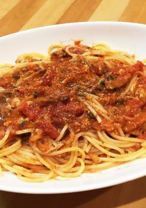 鯖缶で簡単！トマトパスタ-レシピのメイン写真