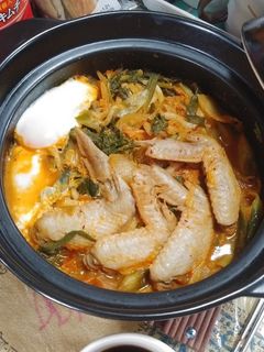 スンドゥブ風うどん(簡単)手羽先-レシピのメイン写真