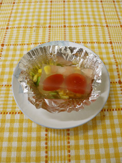 枝豆エビトマトの寒天寄せ-レシピのメイン写真