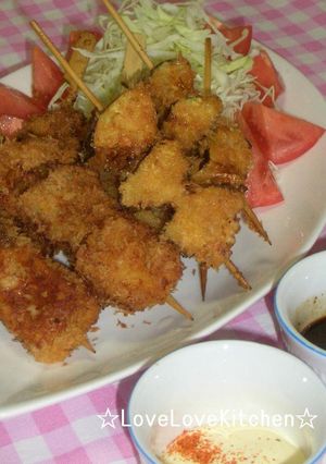 食欲そそる♪サクッと串ナス＆玉ねぎ串カツ-レシピのメイン写真