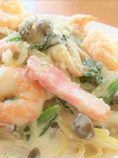 海老とほうれん草のチーズクリームパスタ-レシピのメイン写真