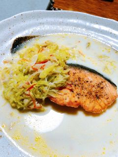 サーモンムニエル♪野菜ミルクソース♡-レシピのメイン写真
