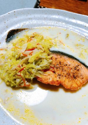 サーモンムニエル♪野菜ミルクソース♡-レシピのメイン写真