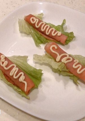 レンジで簡単おつまみ、ハムチーレタマヨ！-レシピのメイン写真