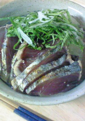 鰹のたたきでさっぱり夜食-レシピのメイン写真
