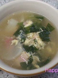カブと青梗菜のかき玉スープ♡-レシピのメイン写真