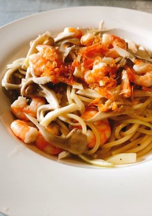 小エビと舞茸のオイルパスタ-レモン風味--レシピのメイン写真