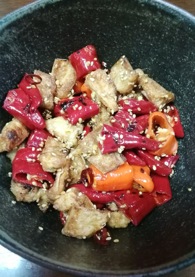 赤いしし唐と薄揚げの醤油炒め-レシピのメイン写真