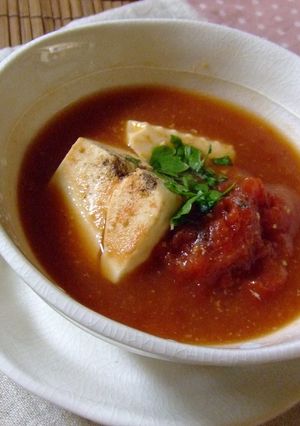冷たい♪豆腐とトマトの味噌スープ-レシピのメイン写真