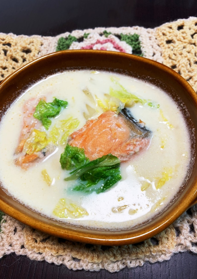 鮭と白菜の豆乳スープ♪-レシピのメイン写真