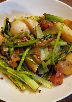 カブとベーコンのマスタード炒め-レシピのメイン写真