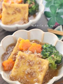 厚揚げとブロッコリーのそぼろ餡掛け-レシピのメイン写真