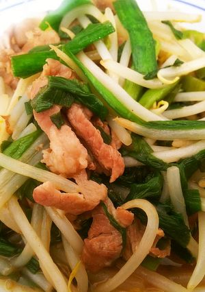 簡単中華・豚肉ニラモヤシのソース炒め-レシピのメイン写真