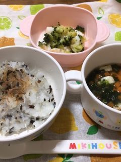 9ヶ月☆しらす飯 野菜スープ ヨーグルト-レシピのメイン写真