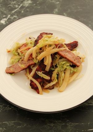簡単！厚切りハムと白菜の洋風炒め-レシピのメイン写真
