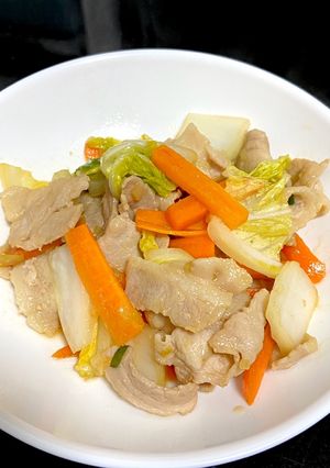 【簡単】豚バラと白菜の甘酢醤油炒め-レシピのメイン写真