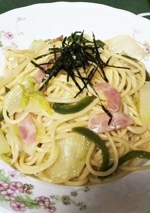 ベーコンと白菜とパプリカのパスタ-レシピのメイン写真