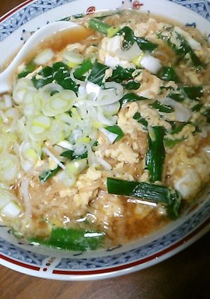名古屋の卵とじラーメンの真似、寒い夜に-レシピのメイン写真