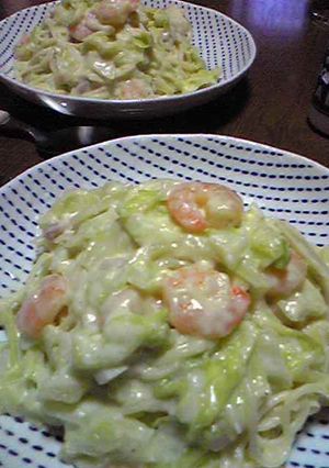 えびとキャベツのクリームパスタ-レシピのメイン写真