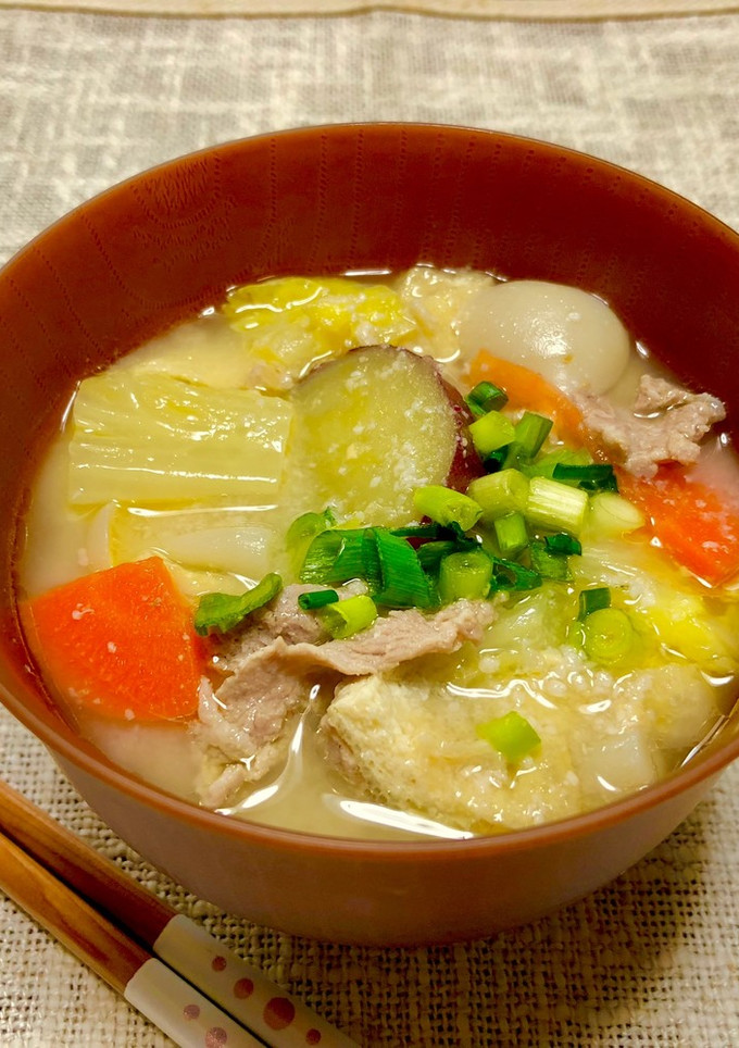 豚肉・薄揚げと野菜の粕汁●-レシピのメイン写真