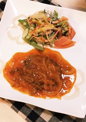 レトルトミートソースの煮込みハンバーグ-レシピのメイン写真