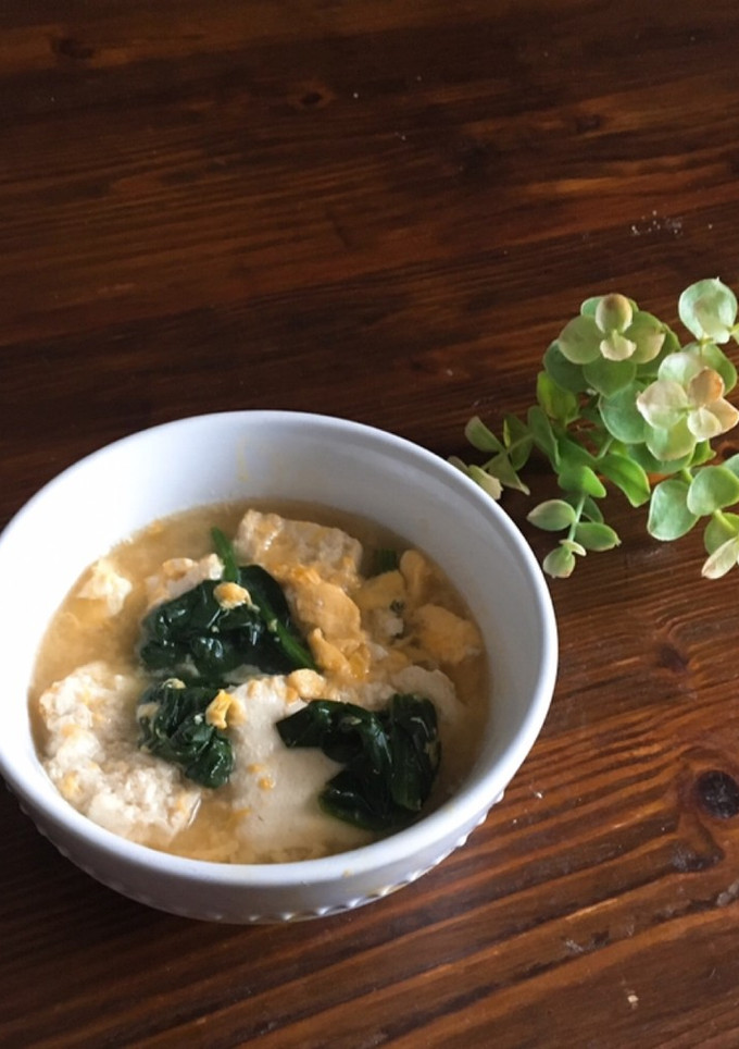 ほうれん草と豆腐♡白だしスープ-レシピのメイン写真