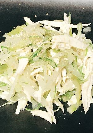 茹で鶏と浅漬けザーサイ、ねぎの和え物　-レシピのメイン写真
