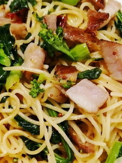 マヨでこくうま♪菜の花とベーコンのパスタ-レシピのメイン写真