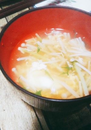 えのきと卵のお吸い物♪めんつゆで！-レシピのメイン写真