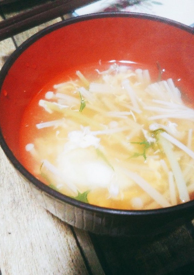 えのきと卵のお吸い物♪めんつゆで！-レシピのメイン写真