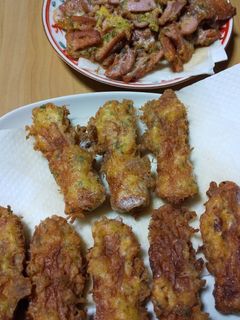 紅生姜と青さを衣に混ぜた竹輪の天ぷら-レシピのメイン写真