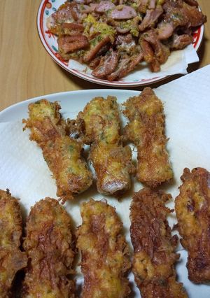 紅生姜と青さを衣に混ぜた竹輪の天ぷら-レシピのメイン写真