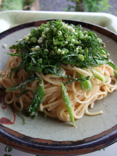 アスパラ入り、明太子スパゲティー♫-レシピのメイン写真