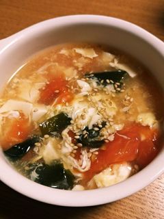 トマトと豆腐のかき玉スープ-レシピのメイン写真