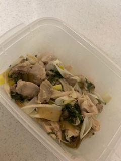 鳥ササミとザーサイ、長ネギの蒸し焼き-レシピのメイン写真