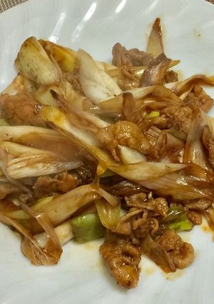 長ネギと豚バラ肉のピリ辛味噌炒め-レシピのメイン写真