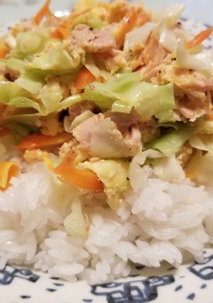 ツナキャベ卵丼-レシピのメイン写真