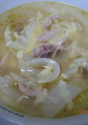 玉ねぎ＆鶏肉のスープ-レシピのメイン写真